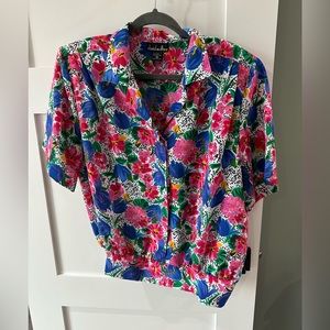 Vintage women’s David Matthew floral top size 16